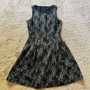 Banana Republic black lace print mini dress
